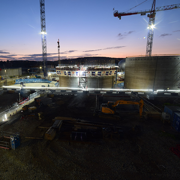 Construction de la jupe du digesteur n°5 de la grappe sud sur le chantier d'Achères Biogaz