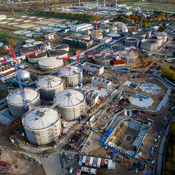 Vue aérienne du chantier de biogaz © Devisubox