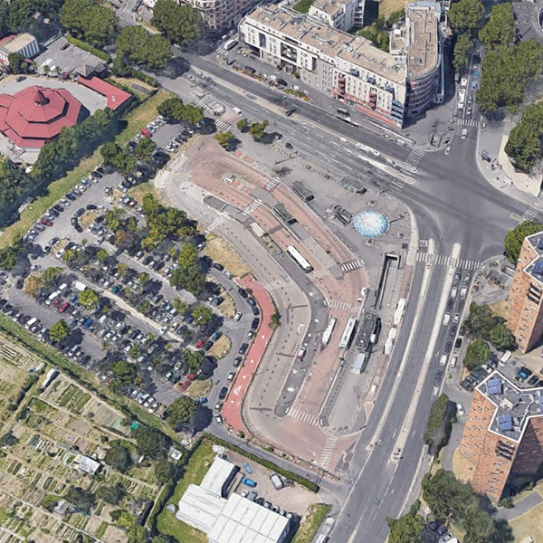 Vue aérienne de la station Fort d'Aubervilliers